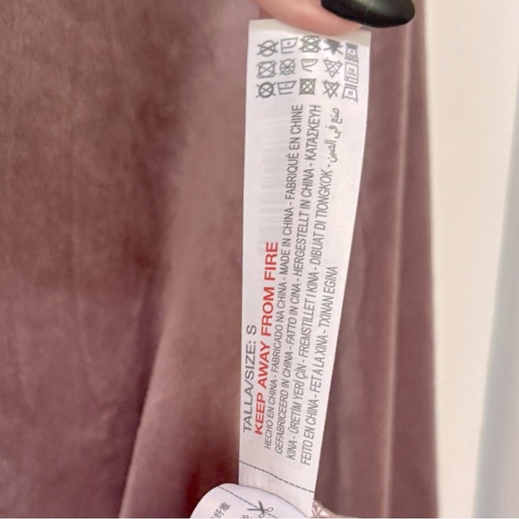 Oysho| Pink Velour Comfy Casual Long Sleeve Pullover Lounge Top Sz S - Picture 4 of 4